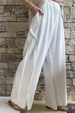 Rustic Nature Bubble Cotton Split Kick Pant White